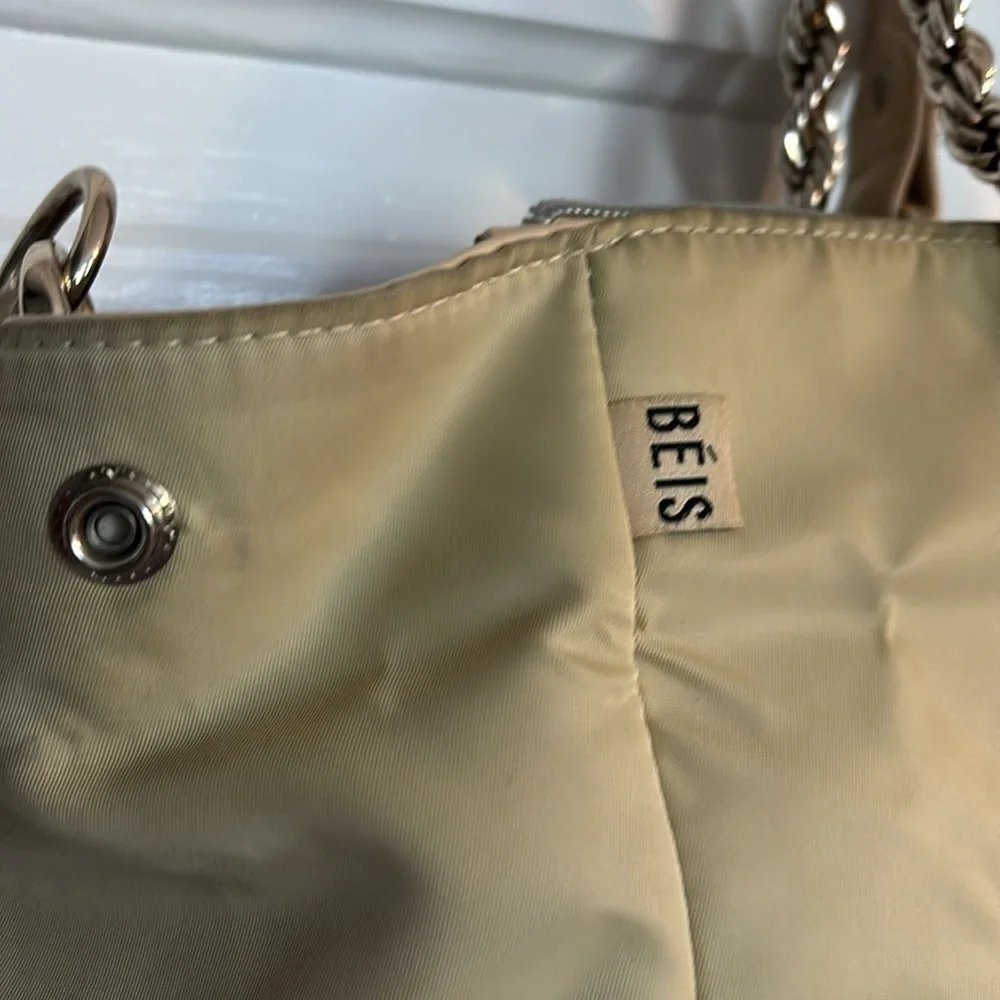 Beis Tan Leather Diaper Bag